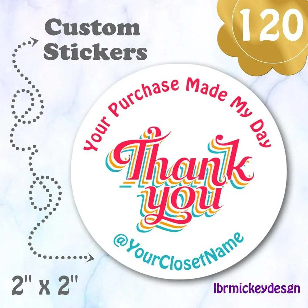 120 Thank You Stickers